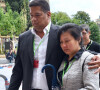 La famille de Sophie Le Tan et ses avocats lors du début du procès de son assassin présumé Jean-Mar Reiser à la cour d'assises de Strasbourg le 27 juin 2022. La jeune femme a été tuée le 7 septembre 2018