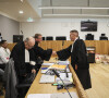 Les avocats de Jean-Marc Reiser, Francis Metzger et Pierre Giuriato - Premier jour du procès de Jean-Marc Reiser, accusé de meurtre de l'étudiante Sophie Le Tan, au palais de justice de Strasbourg
