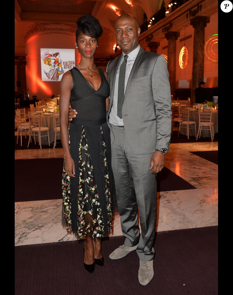 Exclusif - Harry Roselmack et sa femme Chrislaine - Soirée des 15 ans de l'association "Maïsha Africa" de Sonia Rolland au Pavillon Cambon à Paris le 19 septembre 2016.