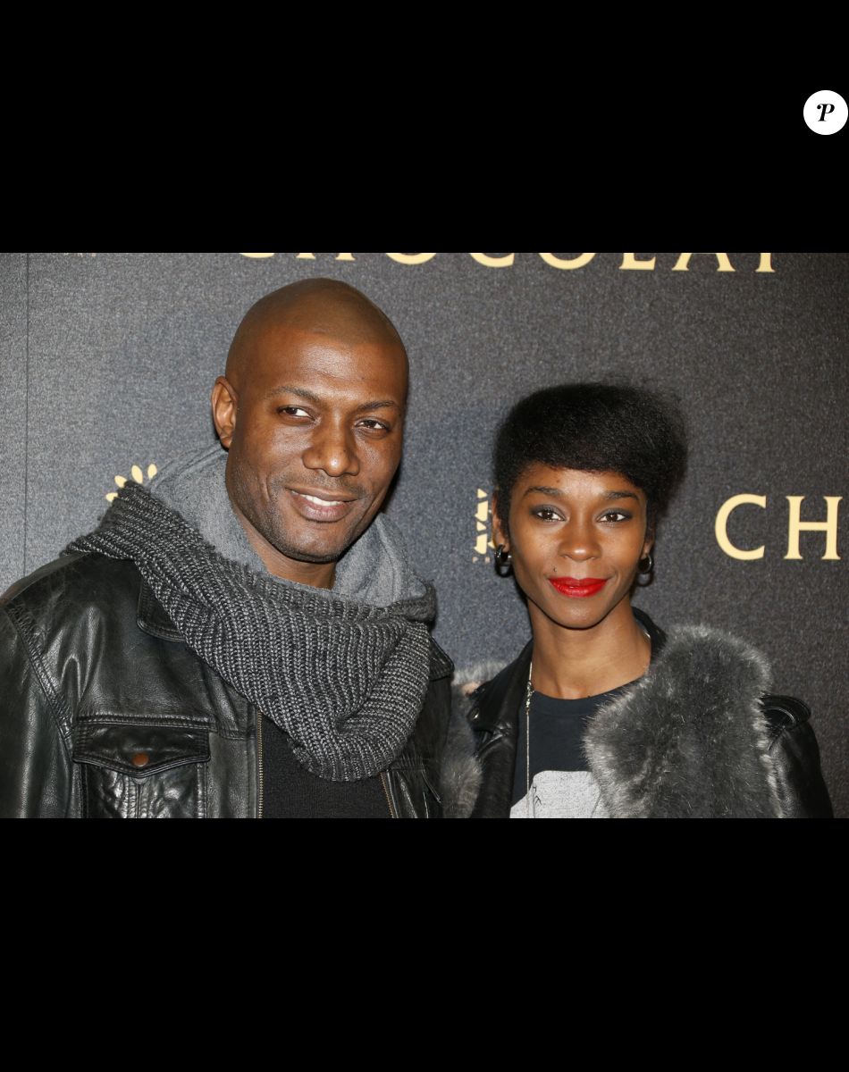 Harry Roselmack et sa femme Chrislaine - Avant-première du film "Chocolat" au Gaumont Champs-Elysées Marignan à Paris, le 1er février 2016. © Christophe Aubert via Bestimage