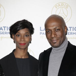 Exclusif - Harry Roselmack et sa femme Chrislaine - Soirée de gala de la Fondation Paris Saint-Germain qui fête ses 15 ans au Pavillon Gabriel à Paris le 27 janvier 2015.