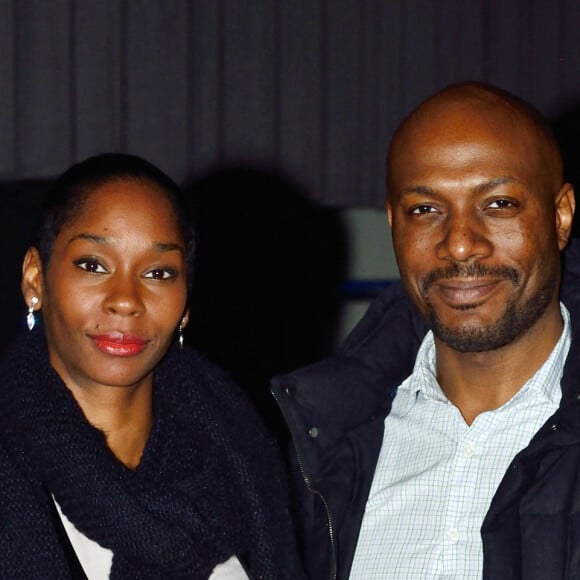 Harry Roselmack et sa femme Chrislaine - Première du film "Rosenn" lors de la 30ème édition du festival International du film d'amour à Mons en Belgique le 17 février 2014. 