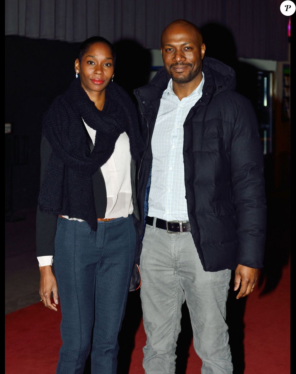 Harry Roselmack et sa femme Chrislaine - Première du film "Rosenn" lors de la 30ème édition du festival International du film d'amour à Mons en Belgique le 17 février 2014.