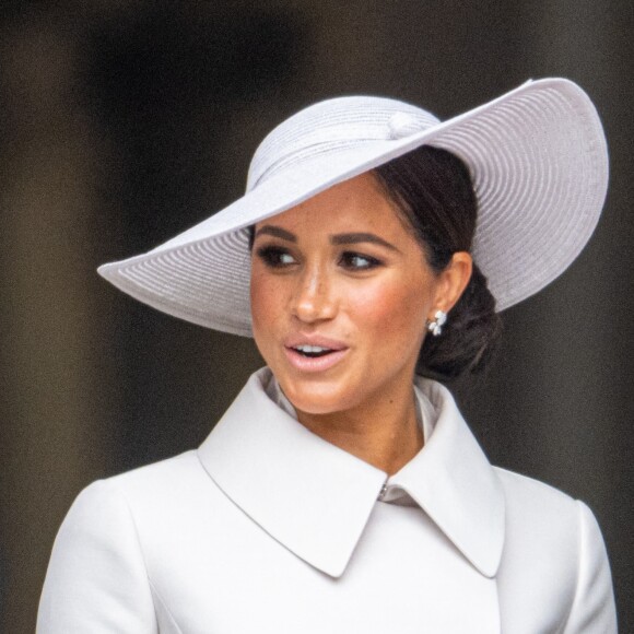 Meghan Markle, duchesse de Sussex à la cathédrale Saint-Paul de Londres, dans le cadre du jubilé de platine (70 ans de règne) de la reine Elisabeth II d'Angleterre. Londres, le 3 juin 2022. 