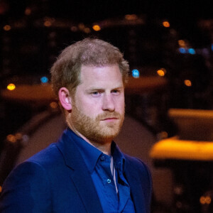 Le prince Harry, duc de Sussex, lors de la cérémonie de clôture des Invictus Games 2020 à La Haye, Pays-Bas, le 22 avril 2022. 