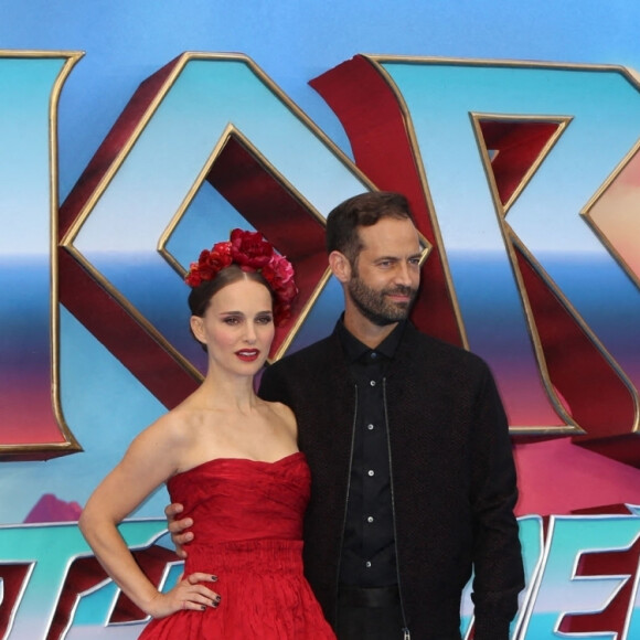 Natalie Portman et son mari Benjamin Millepied - Première du film "Thor: Love and Thunder" à Londres, le 5 juillet 2022.