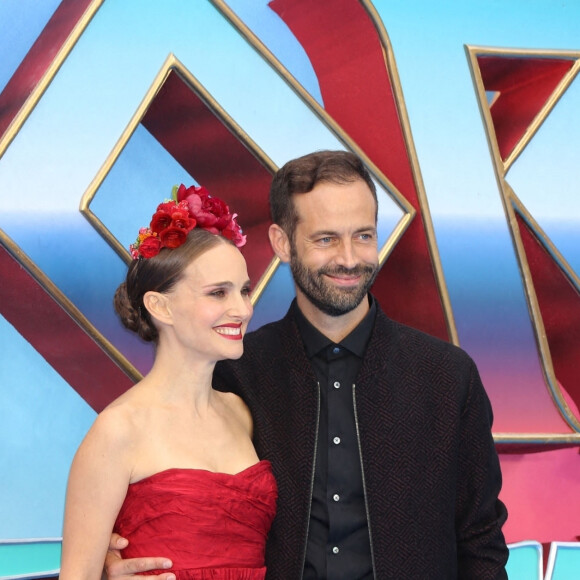 Natalie Portman et son mari Benjamin Millepied - Première du film "Thor: Love and Thunder" à Londres, le 5 juillet 2022.