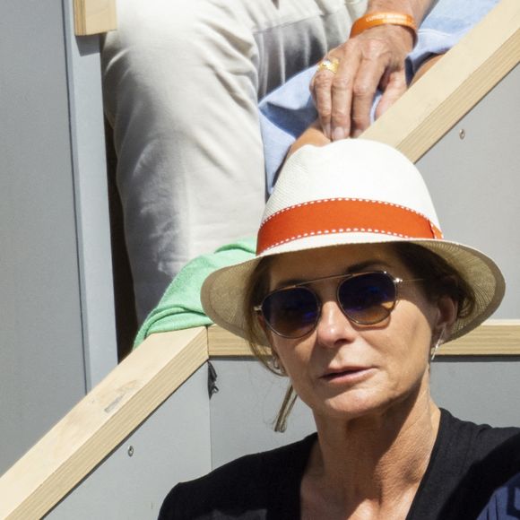 Pierre Hermé et sa femme Valérie Franceschi - Célébrités dans les tribunes des internationaux de France de Roland Garros à Paris le 30 mai 2022. © Cyril Moreau - Dominique Jacovides/Bestimage 