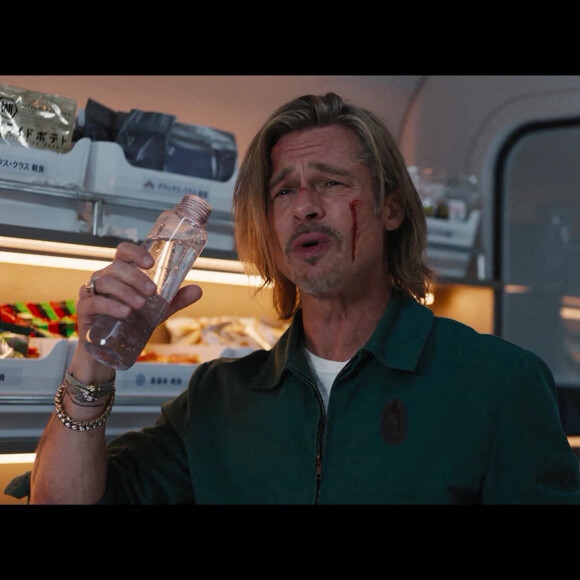 Brad Pitt dans le prochain thriller d'action américain "Bullet Train".  Brad Pitt stars in upcoming American action thriller 'Bullet Train'.