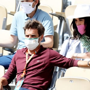 Arnaud Clément et sa compagne Nolwenn Leroy - People dans les tribunes lors des internationaux de France de Tennis de Roland Garros 2021 à Paris, le 6 juin 2021. © Dominique Jacovides/Bestimage