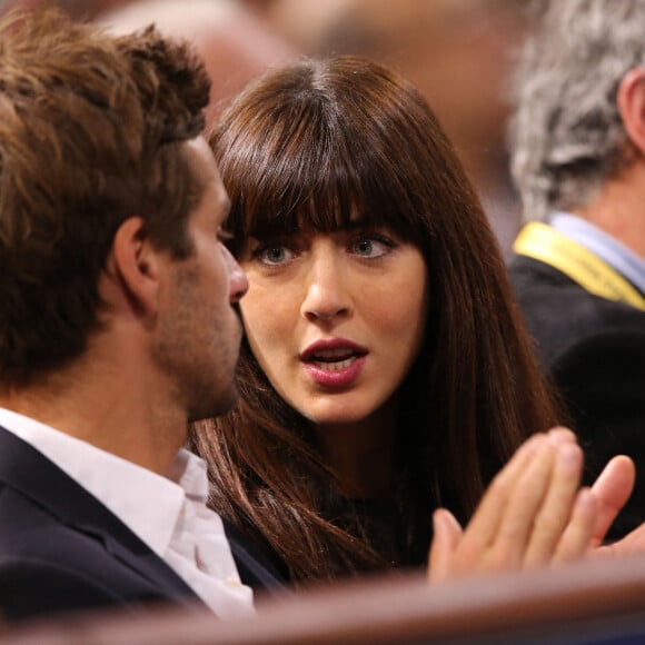 Nolwenn Leroy et Arnaud Clement assistent a l'Open Masters 1000 de Tennis Paris Bercy le 1er novembre 2013.