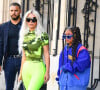 Kim Kardashian et sa fille North West à la sortie des essayages chez Jean-Paul Gaultier à Paris. Le 5 juillet 2022 