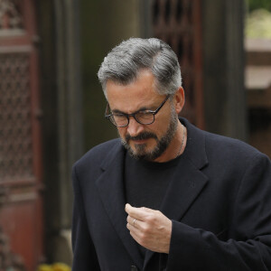 Olivier Minne - Obsèques de Christophe Michel (mari de JL Romero) au crématorium du cimetière du Père Lachaise à Paris le 6 juin 2018.