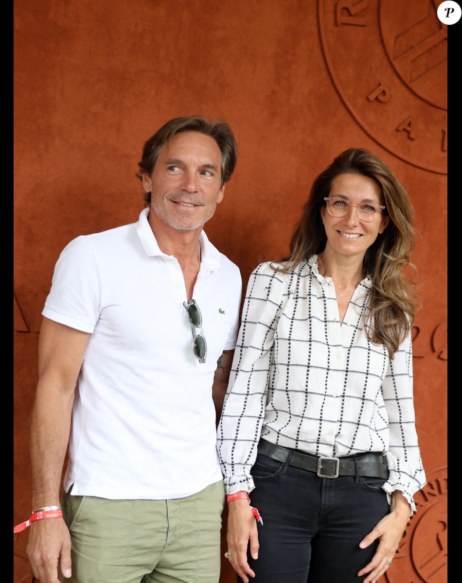 Nicolas Vix et sa compagne Anne-Claire Coudray au village (jour 13) lors des Internationaux de France de Tennis de Roland Garros 2022 à Paris, France, le 3 juin 2022. © Dominique Jacovides/Bestimage