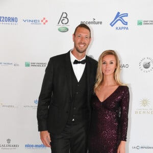 Exclusif - Alain Bernard et sa fiancée Faustine lors de la soirée de gala de la Croix Rouge à l'hôtel du Cap-Eden-Roc au Cap d'Antibes le 14 juin 2019. © Lionel Urman / Bestimage