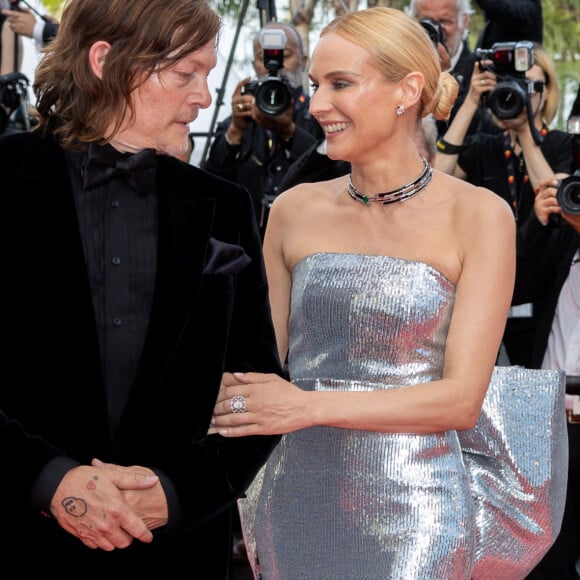 Norman Reedus et sa compagne Diane Kruger - Montée des marches pour la cérémonie de clôture du 75ème Festival International du Film de Cannes. Le 28 mai 2022 © Olivier Borde / Bestimage 