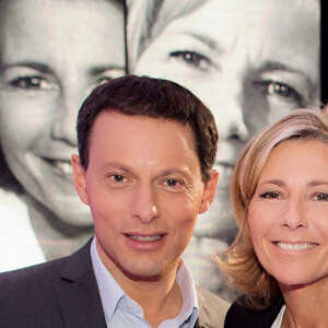 Exclusif - Enregistrement de l'émission "Le Divan" présentée par Marc-Olivier Fogiel avec Claire Chazal en invitée, le 23 mai 2015. Elle sera diffusée le 23 juin 2015, sur France 3.