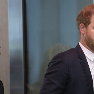 Le prince Harry, duc de Sussex et Meghan Markle, duchesse de Sussex, lors de la célébration du "Nelson Mandela International Day" au siège de l'ONU à New York. Le Prix Nelson Mandela des Nations Unies 2020 a été décerné à Mme Marianna V. Vardinoyannis de Grèce et au Dr Morissanda Kouyate de Guinée. New York, le 18 juillet 2022. 