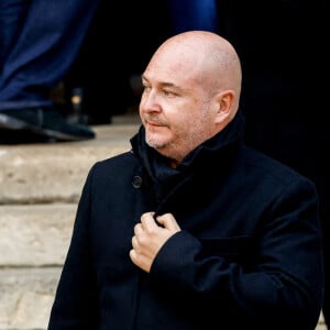 Sébastien Cauet - Sorties des obsèques de Jean-Pierre Pernaut en la Basilique Sainte-Clotilde à Paris, France, le 9 mars 2022. © Cyril Moreau/Bestimage