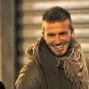 David Beckham et des amis à la sortie d'un restaurant à Milan
