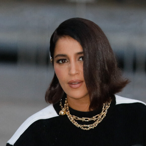Leïla Bekhti arrive au défilé de mode Louis Vuitton lors de la Fashion Week printemps/été 2022 à Paris, FRance, le 5 octobre 2021. © Veeren Ramsamy-Christophe Clovis/Bestimage 
