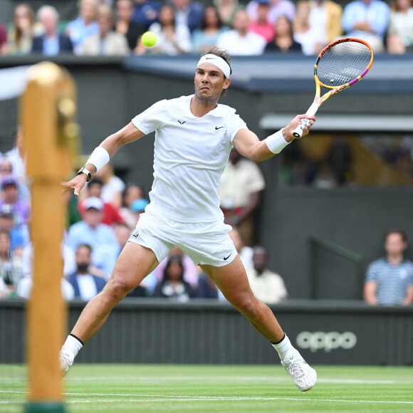 Rafael Nadal lors du tournoi de Wimbledon, le 6 juillet 2022.
