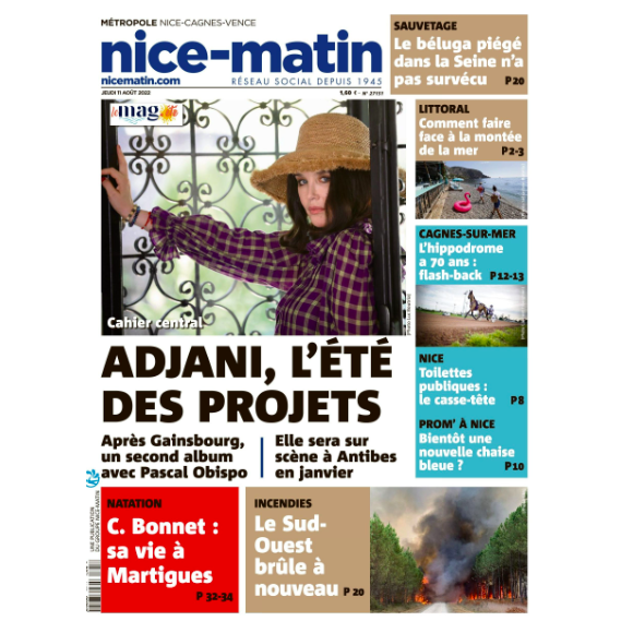 Une du journal "Nice Matin" du jeudi 11 août 2022