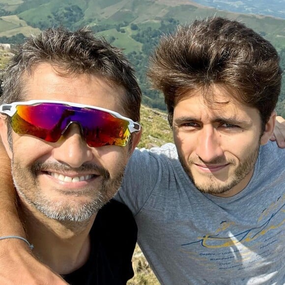 Bixente Lizarazu avec son fils Tximista et un ami