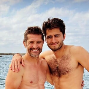 Bixente Lizarazu avec son fils Tximista à Saint-Jean-de-Luz le 6 août 2022.