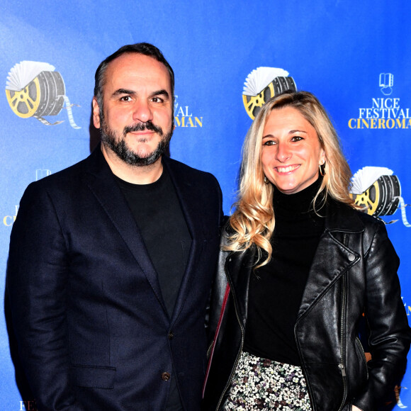 François-Xavier Demaison et sa femme Anaïs lors de la soirée de clôture de la 3eme édition du Festival Cinéroman à Nice. © Bruno Bebert / Bestimage 