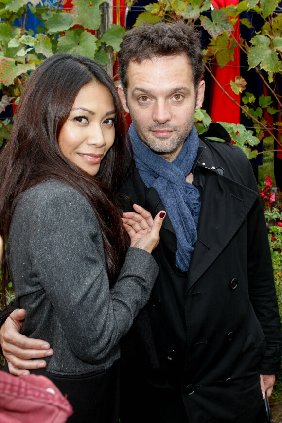 Anggun et son ex-compagnon Cyril Montana, père de sa fille Kirana. Paris le 13 octobre 2012.