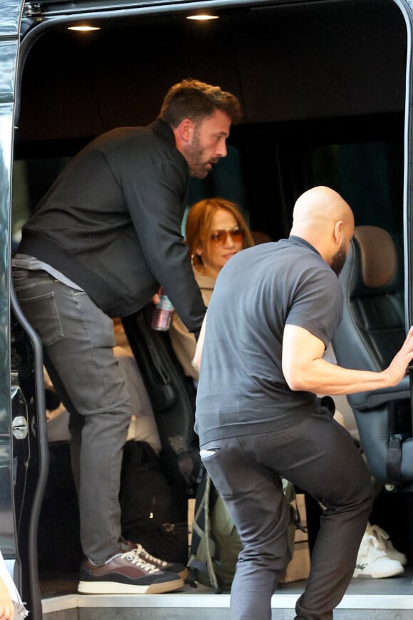 Jennifer Lopez, Ben Affleck et les enfants sont de sortie à New York, Etats-Unis le 14 Août 2022.