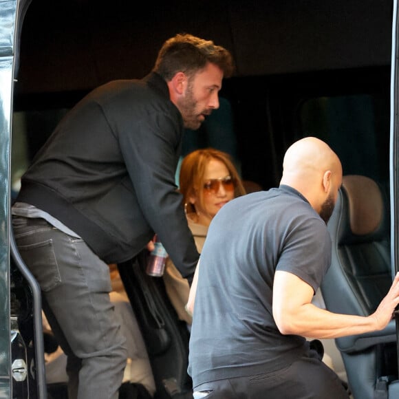 Jennifer Lopez, Ben Affleck et les enfants sont de sortie à New York, Etats-Unis le 14 Août 2022.