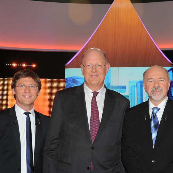 Bertrand Renard, Laurent Romejko, Patrice Lafont et Arielle Boulin-Prat enregistrement de l'émission anniversaire des 40 ans de "Des chiffres et des lettres" © Guillaume Gaffiot /Bestimage