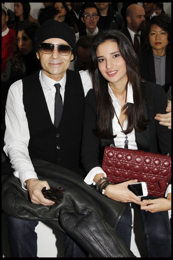 Jean-Luc Delarue et son épouse Anissa Khel – people au défilé Dior hommes à Paris en janvier 2012