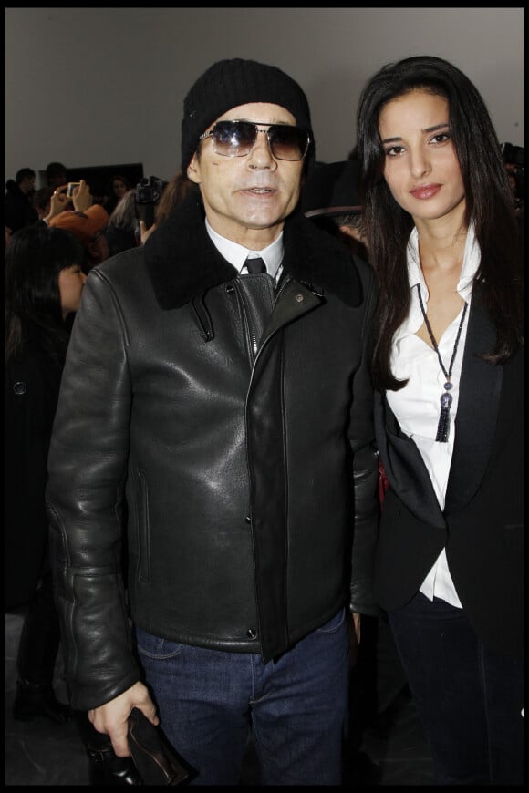 Jean-Luc Delarue et son épouse Anissa Khel – people au défilé Dior hommes à Paris en janvier 2012
