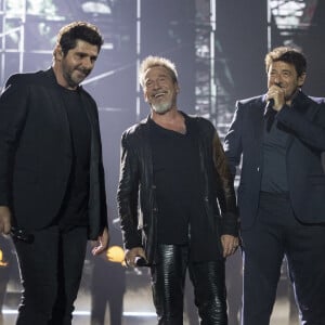 Patrick Fiori, Florent Pagny, Patrick Bruel - Concert hommage à Johnny Hallyday "Que je t'aime" à l'AccorHotels Arena Paris Bercy à Paris. Le 14 septembre 2021 © Borde-Jacovides-Moreau / Bestimage 