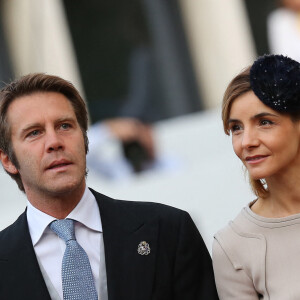 Info - Clotilde Courau et le prince de Savoie victimes d'un important cambriolage à Paris - Le prince Emmanuel Philibert de Savoie et la princesse Clotilde de Savoie (Clotilde Courau) - Arrivees a la cathedrale pour le mariage religieux du prince Guillaume de Luxembourg et de la comtesse Stephanie de Lannoy a Luxembourg, le 20 octobre 2012.