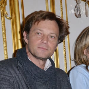 Laurent Delahousse, Claire Chazal à la conférence de presse de la Flamme Marie Claire à l'hôtel Marois dans les salons France-Amériques à Paris, le 14 juin 2016.