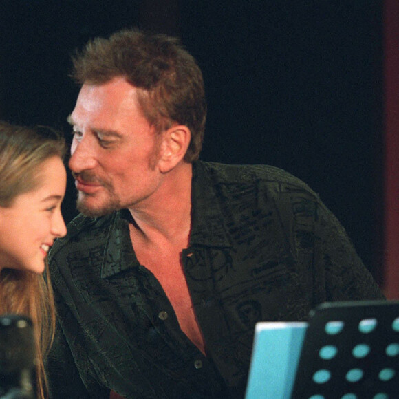 Johnny Hallyday et Clémence - Tournage du clip du titre "On a tous besoin d'amour".