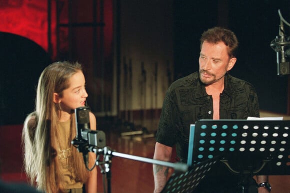 Johnny Hallyday et Clémence - Tournage du clip du titre "On a tous besoin d'amour".