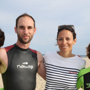 Clémence Castel, Maxime, Christelle Gauzet et Candice - 1ère édition de la course la "Swimrun" à Arcachon, France, le 23 juin 2019. © Patrick Bernard/Bestimage