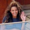 Beyoncé Knowles sur la terrasse de sa chambre d'hôtel à Rio de Janeiro le 8 février 2010