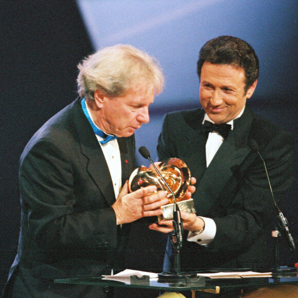 Archives : Jean-Michel et Maurice Jarre et Michel Drucker aux Victoires de la Musique 1995.
