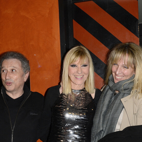 Jean-Claude Camus, Michel Drucker, Chantal Ladesou, Stéfanie (Stéphanie) Jarre et Steve Suissa - People au spectacle de Chantal Ladesou à l'Olympia à Paris, le 23 février 2014. 