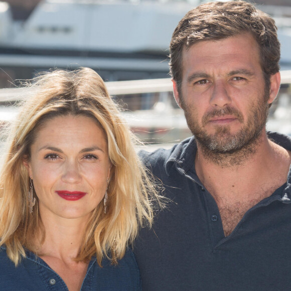 Barbara Schulz, Lannick Gautry - Photocall de "Le Mystère du lac" dans le cadre du 17ème festival de fiction TV de La Rochelle sur le Vieux Port, le 10 septembre 2015.