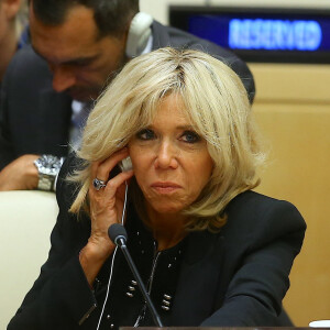 Brigitte Macron assiste au débat "Education for All" au siège des Nations Unies à New York le 20 septembre 2017.