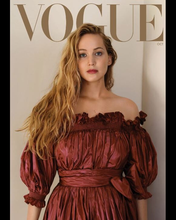 Jennifer Lawrence en couverture du magazine "Vogue", numéro d'octobre 2022.
