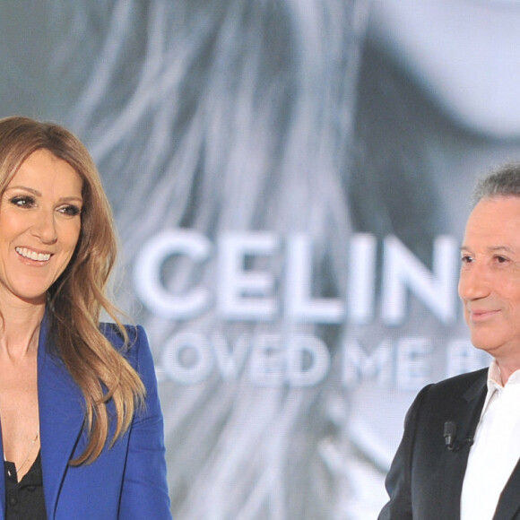 Celine Dion, Michel Drucker - Celine Dion chante lors de l'enregistrement de l'emission "Vivement dimanche" au Studio Gabriel a Paris le 13 novembre 2013. L'emission sera diffusee le 17 novembre. 