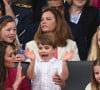 Kate Middleton, duchesse de Cambridge, avec son plus jeune fils, le prince Louis, 4 ans et ses attitudes irrestibles de petit garçon lors de la parade devant le palais de Buckingham, à l'occasion du jubilé de la reine d'Angleterre. le 5 juin 2022